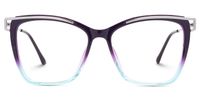 Eliel - Square Blue/Purple Eyeglasses | Vooglam Angle View