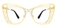 Adita - Cat Eye Gold Eyeglasses | Vooglam Angle View