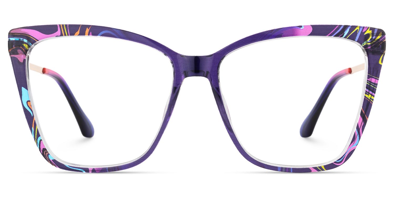 Adebola - Butterfly Purple Eyeglasses | Vooglam Angle View