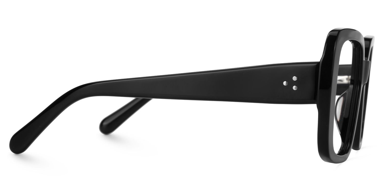 Emiliya - Square Black Eyeglasses | Vooglam 4