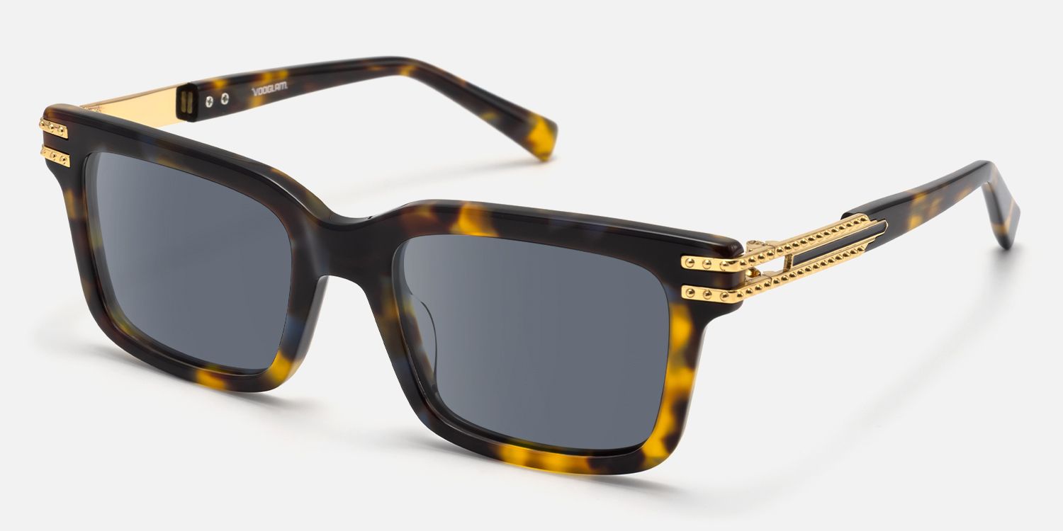 Anansi - Tortoise Rectangle Sunglasses | Vooglam Front View