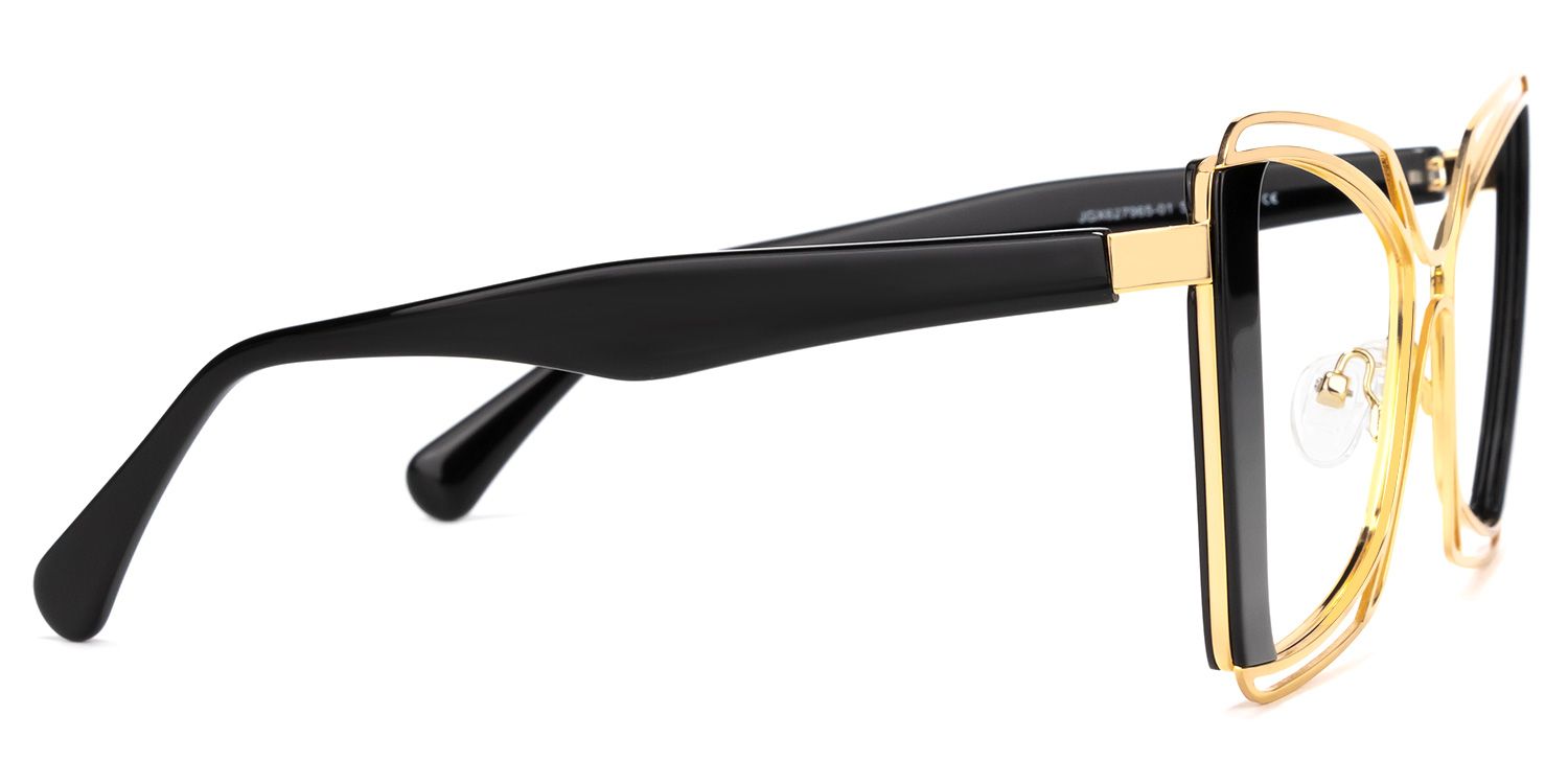 Russell - Square Black Eyeglasses | Vooglam 4