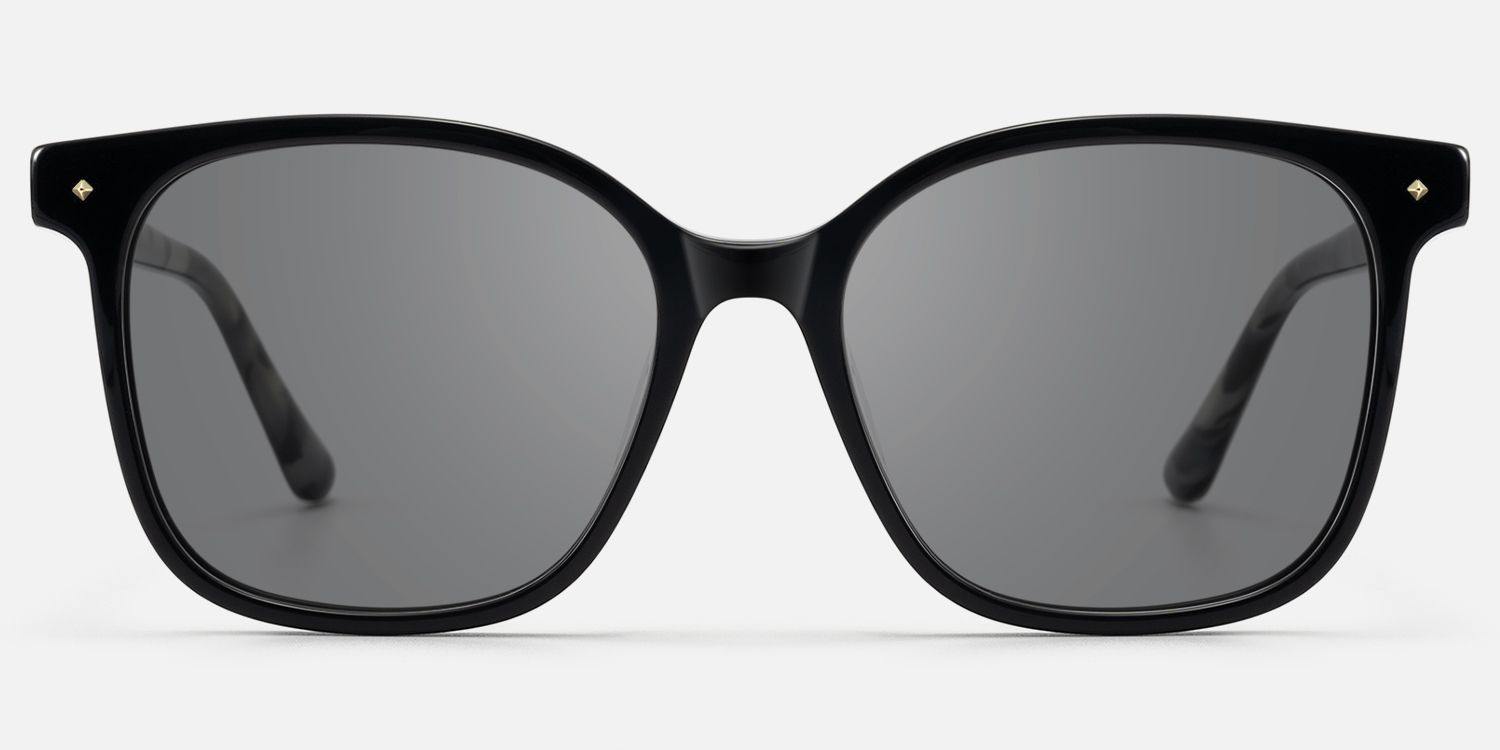 Radical - Cool Vintage Square Black Sunglasses | Vooglam Angle View