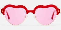 Hannah - Heart Red Sunglasses | Vooglam Angle View