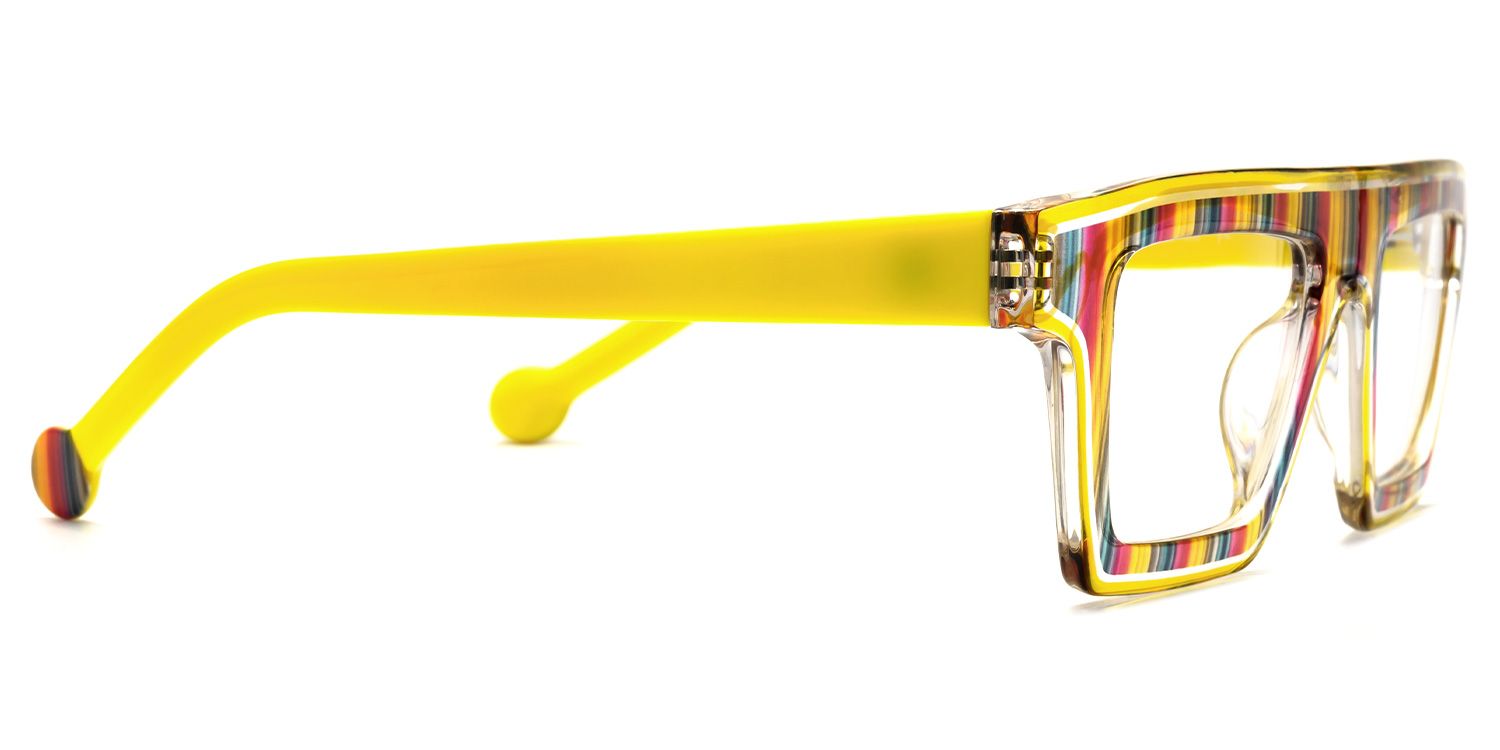 Treva - Rectangle Multicolor Eyeglasses by Vooglam - Product View 4