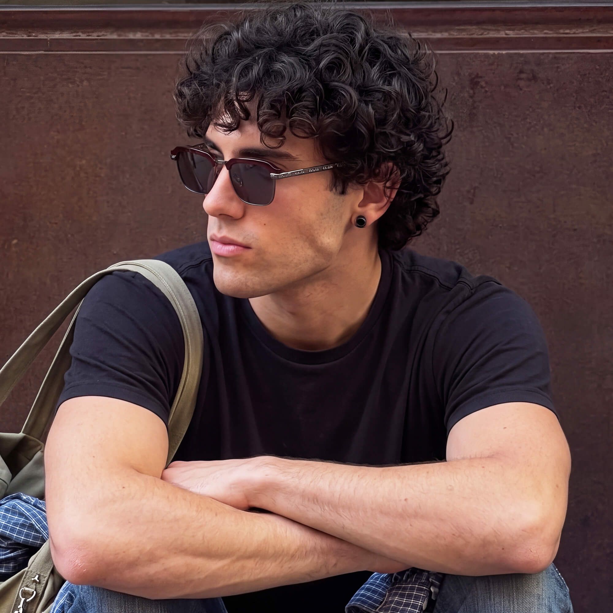 Vooglam Street Style in Real Life: Archive - Dark Gray Razor Blade Sunglasses by Vooglam