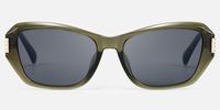Flicker - Geometric Green Sunglasses | Vooglam Angle View