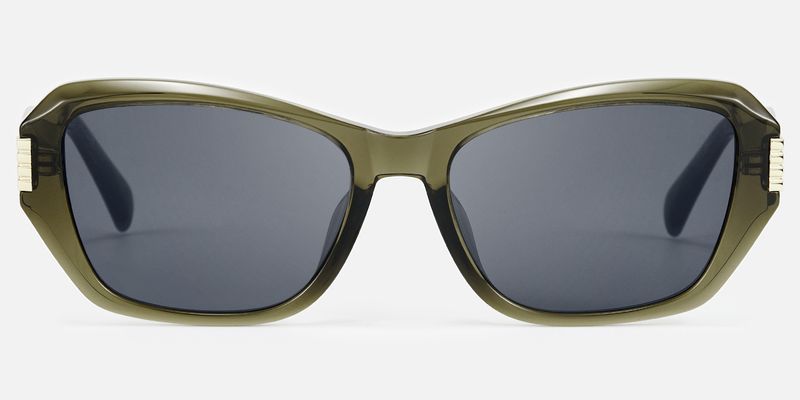 Flicker - Geometric Green Sunglasses | Vooglam