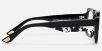 Axis - Oversized Black Art Deco Glasses | Vooglam Side View