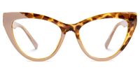 Calah - Cat Eye Yellow/Tortoise Eyeglasses | Vooglam Angle View