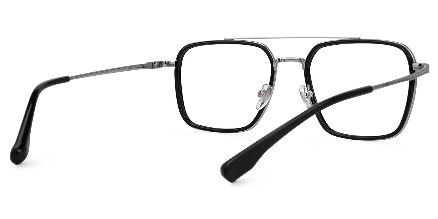 Delaiah - Aviator Black Eyeglasses | Vooglam Side View