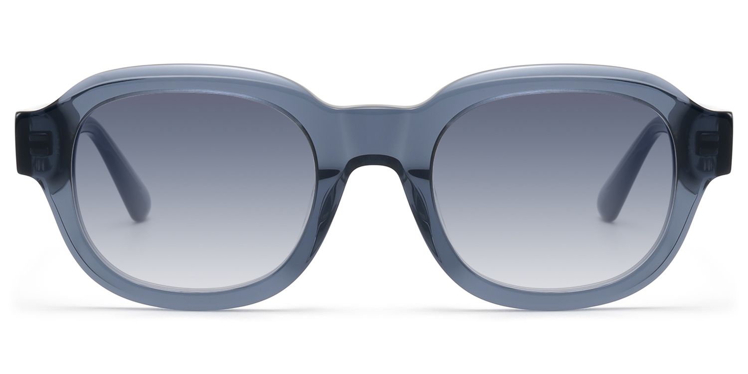 Frame Size of Eerie - Clear Blue Gray Tinted Oversized Shades | Vooglam