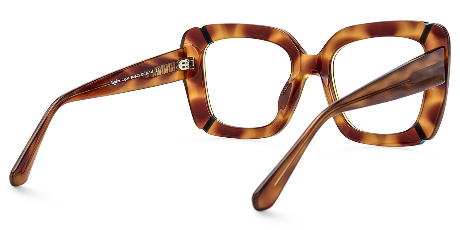 Romey - Square Tortoise Eyeglasses | Vooglam Side View