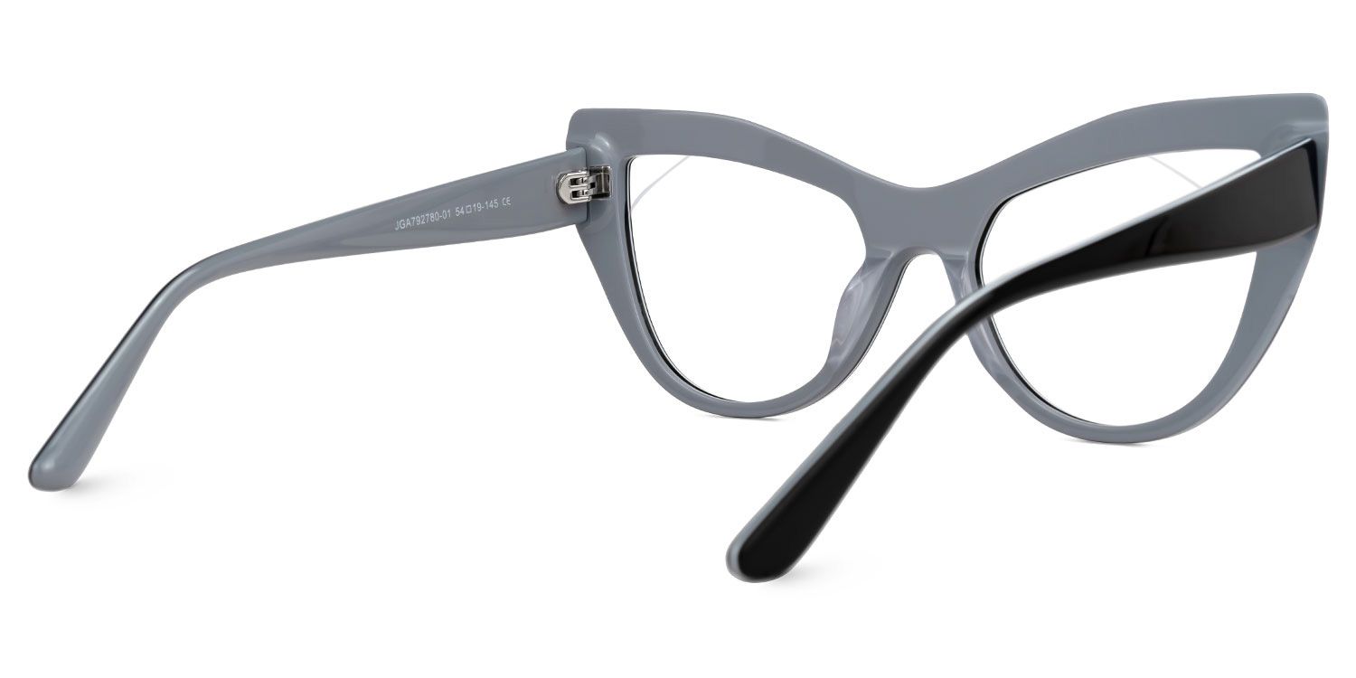 Ekewaka - Cat Eye Black/Grey Eyeglasses | Vooglam Side View