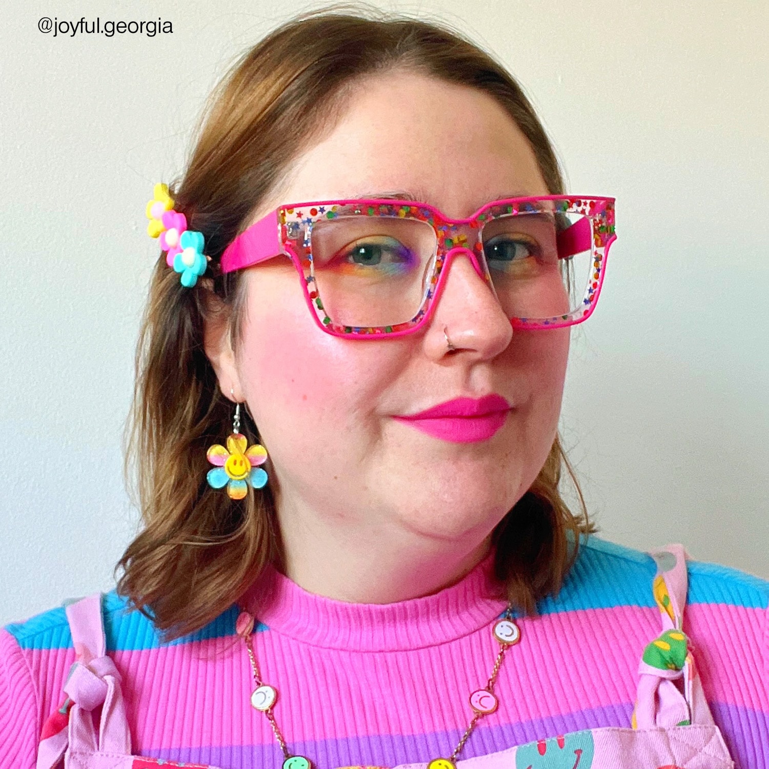Naiya - Square Pink Eyeglasses