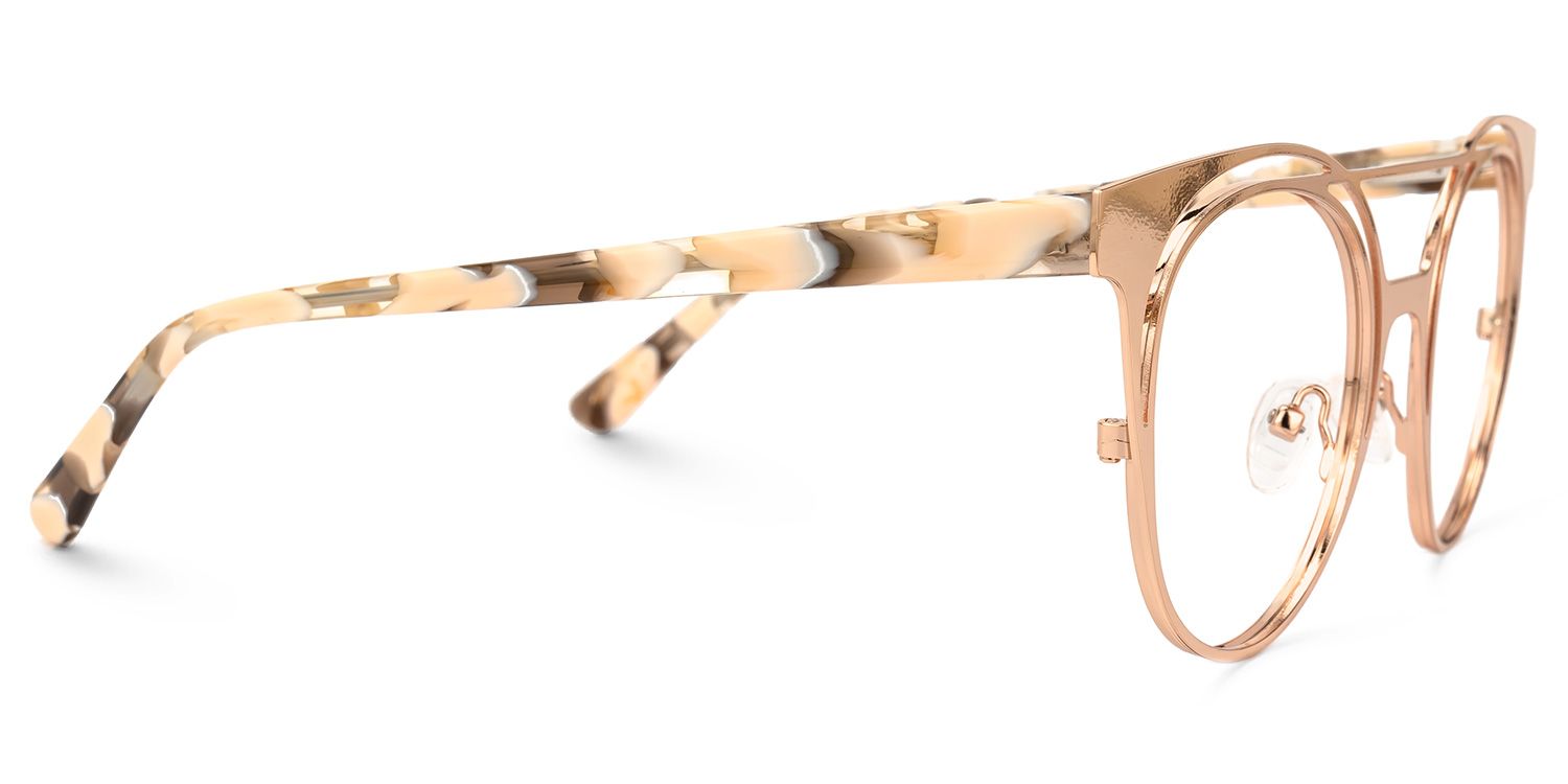 Afrodille - Round Rose/Gold Eyeglasses | Vooglam 4