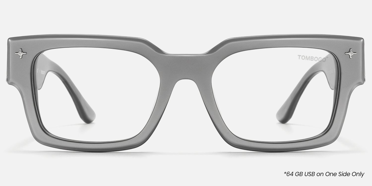 The Programmer - Chunky Silver USB Glasses | Vooglam Angle View