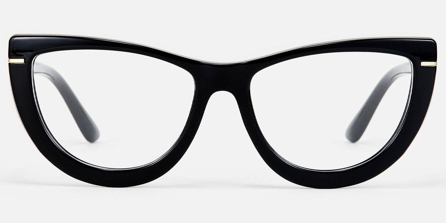 Rhea - Chic Black Glasses with Golden Accents product detail 2
