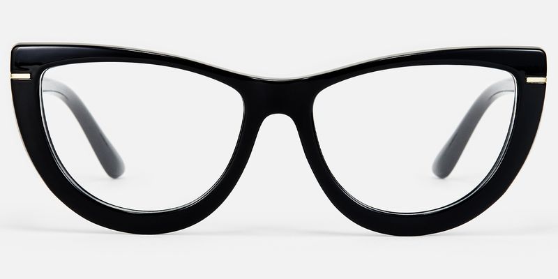 Rhea - Chic Black Glasses with Golden Accents