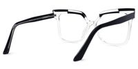 Istas - Square Crystal/Black Eyeglasses | Vooglam Side View