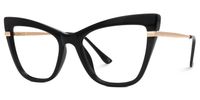 Egor - Cat Eye Black Eyeglasses | Vooglam Front View