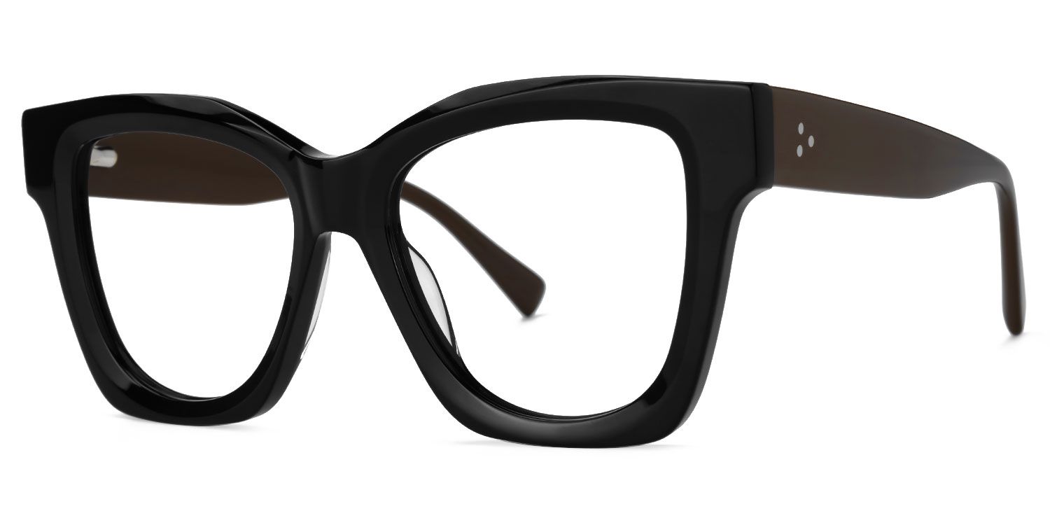 Clara - Square Brown Eyeglasses | Vooglam Front View