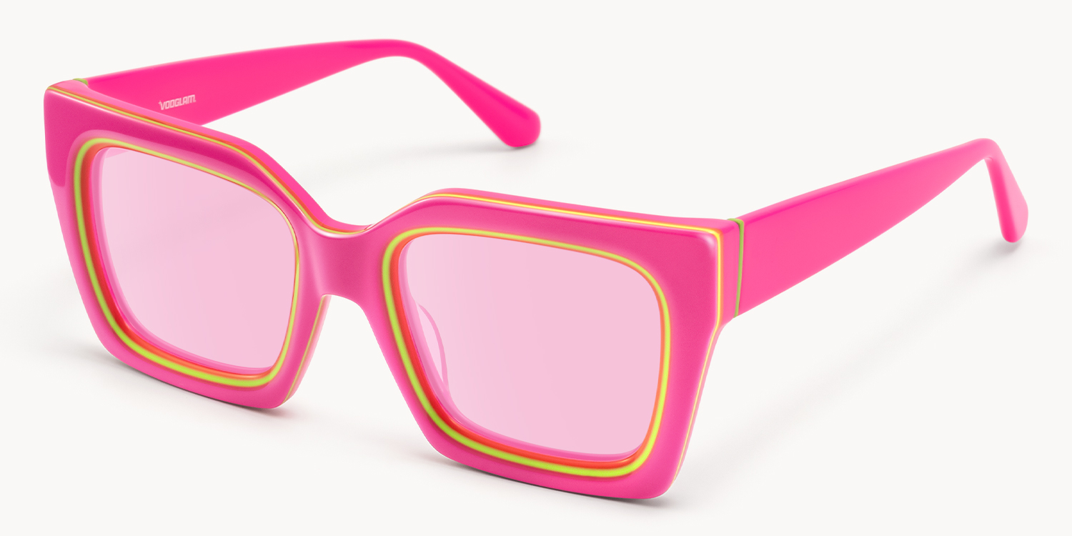 Trance - Square Pink Sunglasses