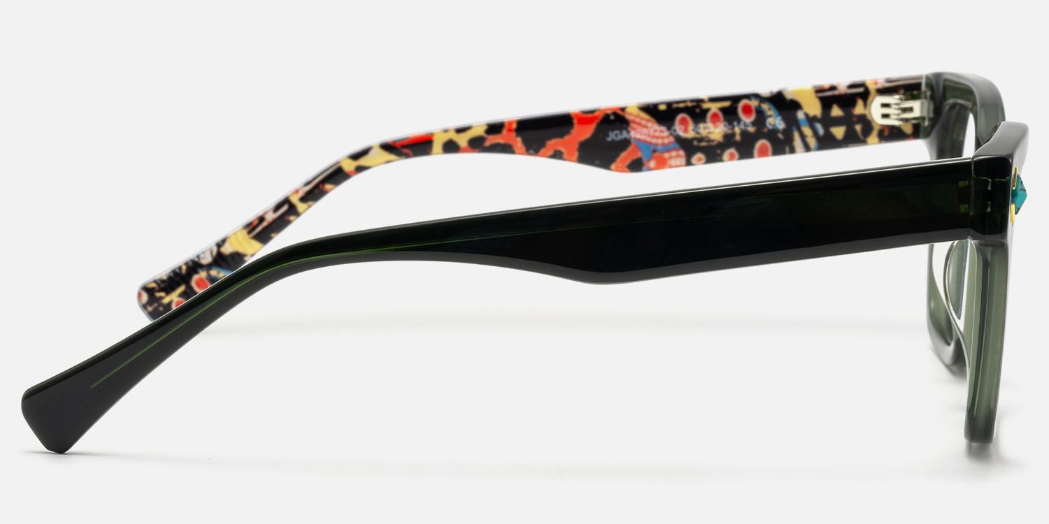 Adinkra - Square Green Eyeglasses | Vooglam Side View