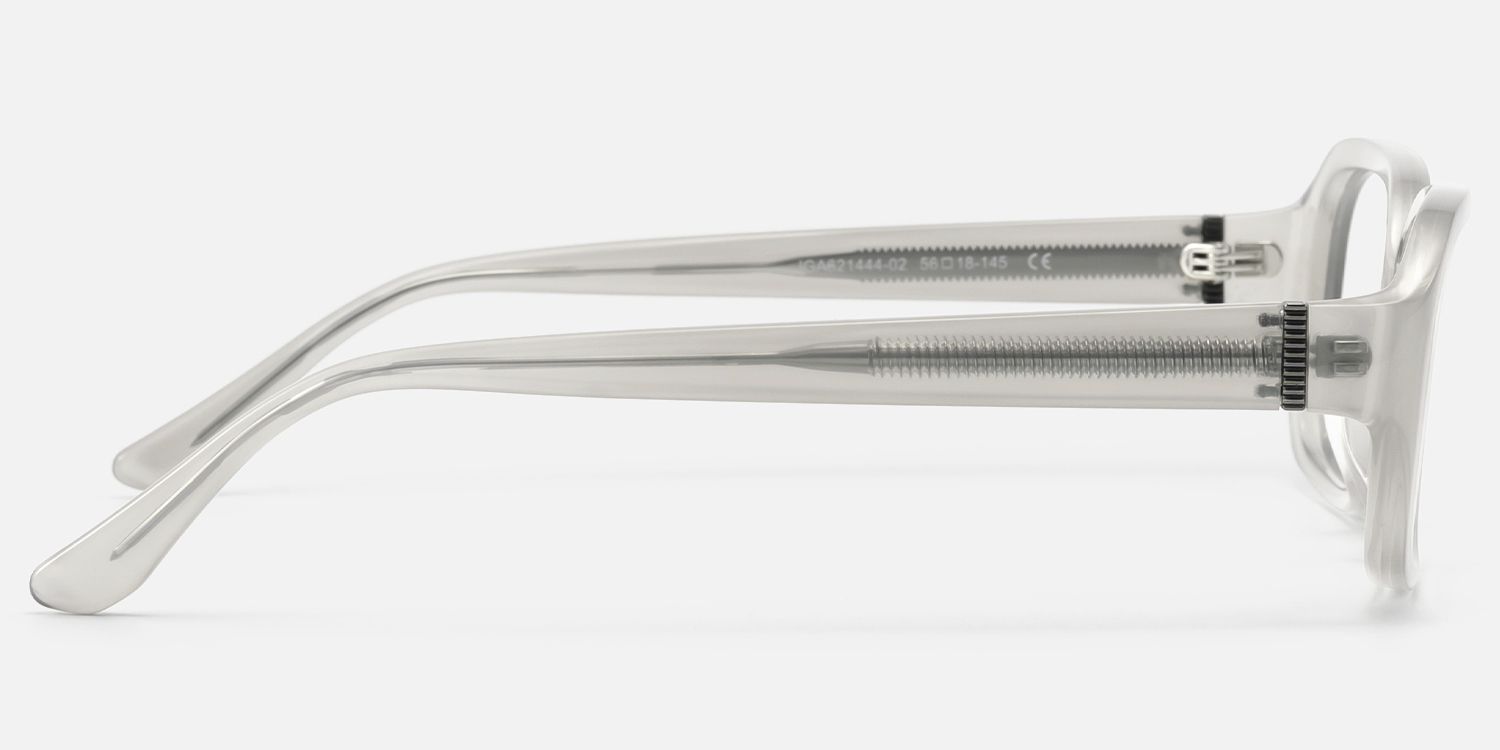 Mies - Translucent Silver Glasses with Screw Deco | Vooglam Side View