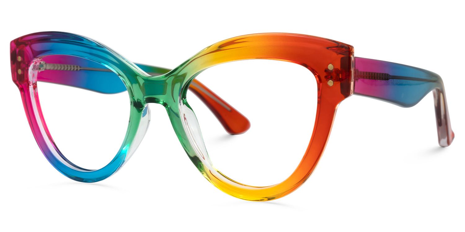 Samson - Cat Eye Multicolor Eyeglasses | Vooglam Front View