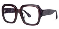 Paz - Square Purple Eyeglasses | Vooglam Front View