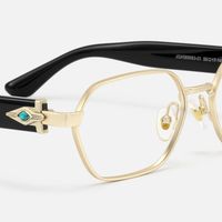 Orion - Gold & Black Geometric Glasses | Vooglam Design Details