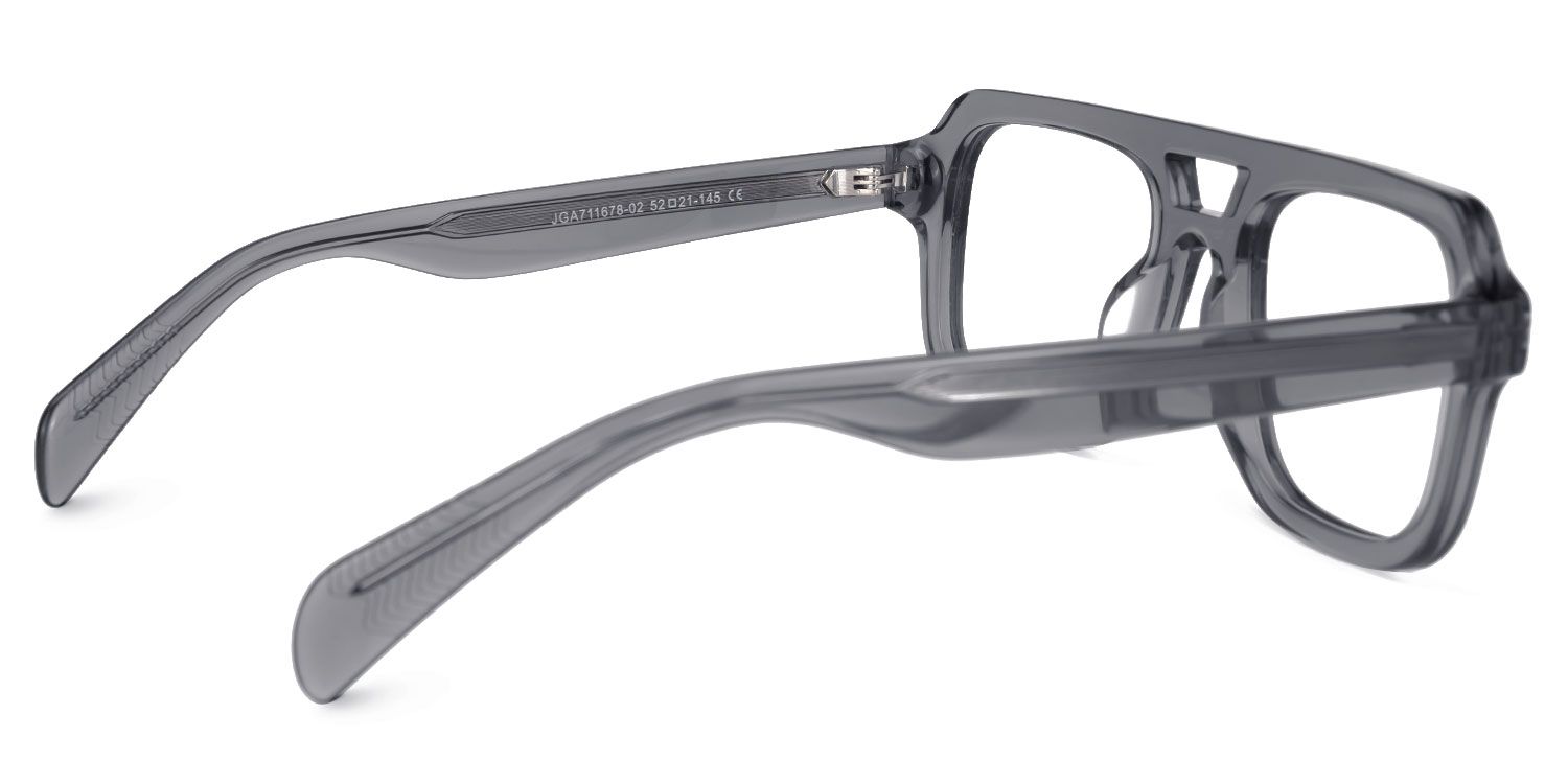 Eltanin - Aviator Grey Eyeglasses by Vooglam - Side View