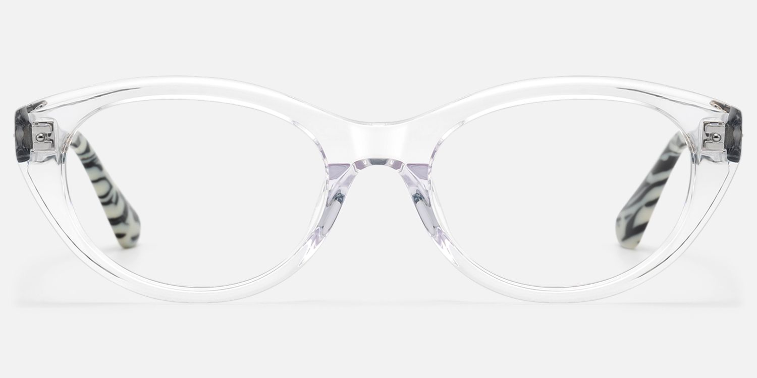 Vael - Clear Marble Temple Cat Eye Frames | Vooglam Angle View