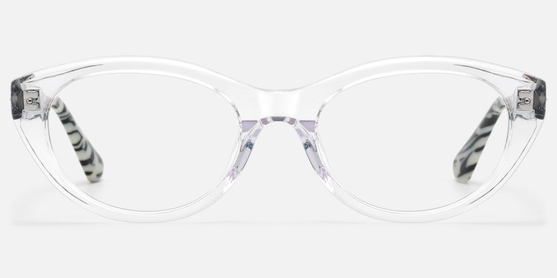 Vael - Clear Marble Temple Cat Eye Frames | Vooglam