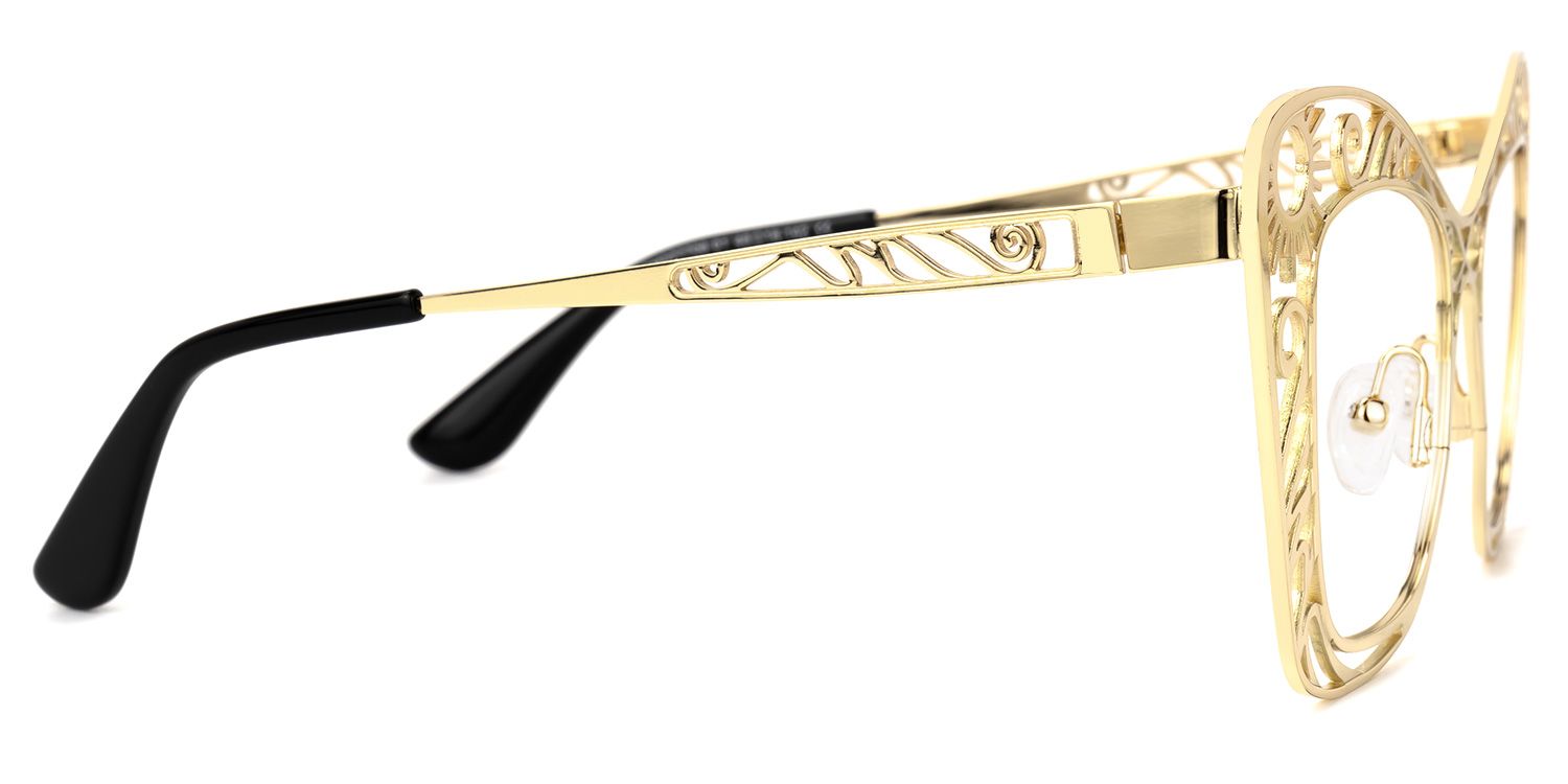 Adita - Cat Eye Gold Eyeglasses | Vooglam 4