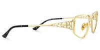 Sakina - Geometric Gold Eyeglasses | Vooglam