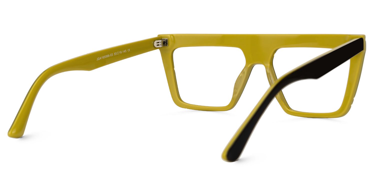 Daneil - Aviator Black/Yellow Eyeglasses | Vooglam Side View