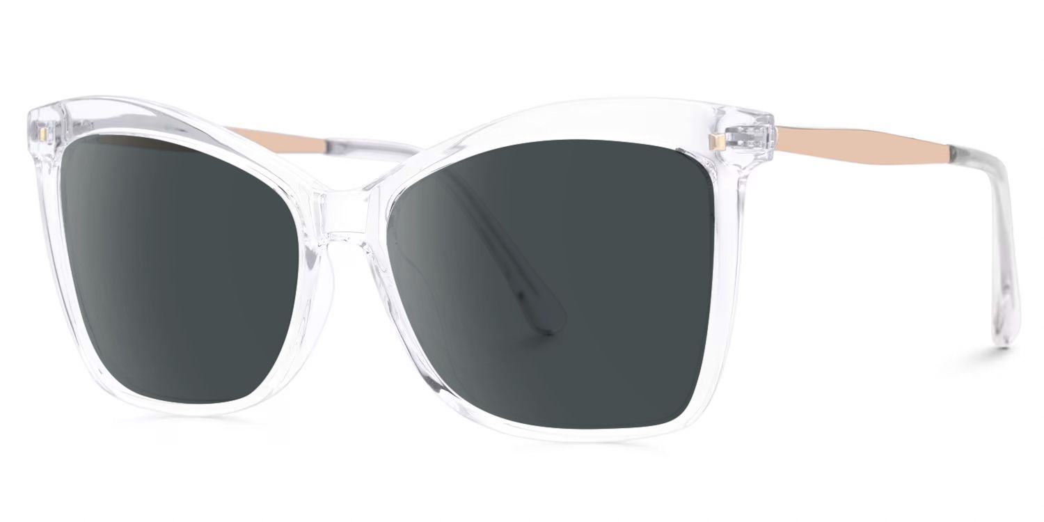 Libby Crystal Clear Distinctive Full-Frame Sunglasses by Vooglam - Front View