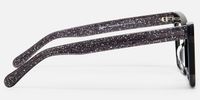 Galarza - Retro Black Glitter Rectangle Glasses | Vooglam Side View