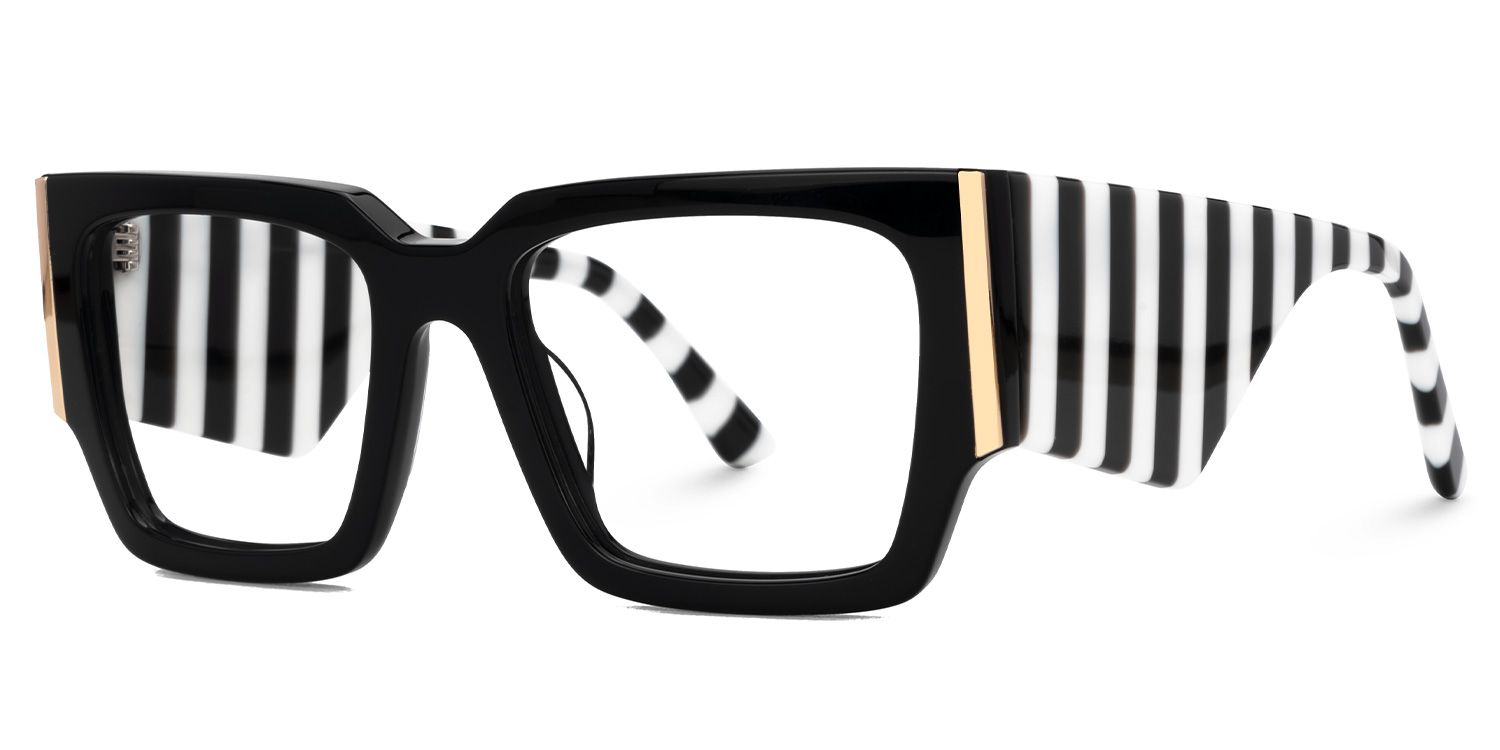 Fantasia - Rectangle Black Eyeglasses | Vooglam Front View