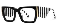 Fantasia - Rectangle Black Eyeglasses | Vooglam Front View