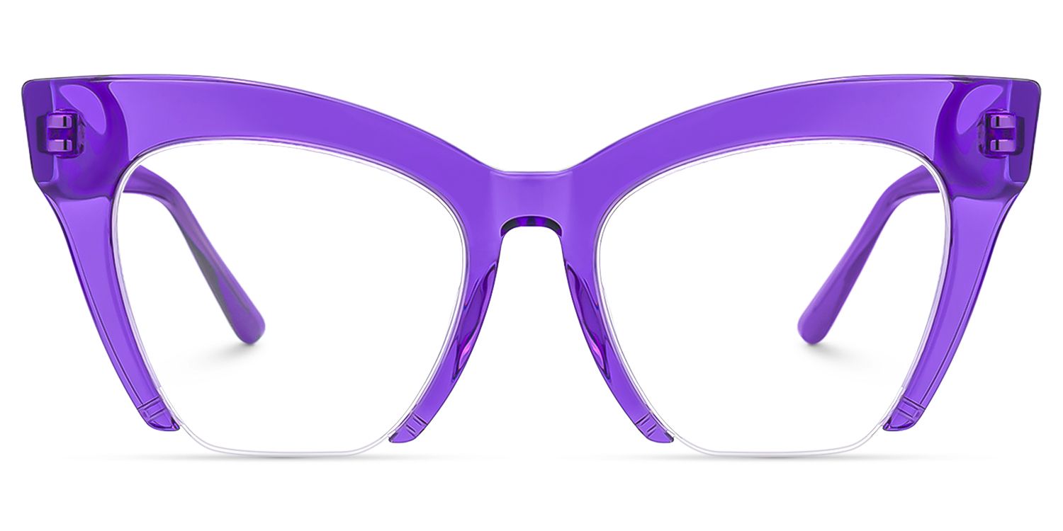 Jacobien - Cat Eye Purple Eyeglasses | Vooglam Angle View