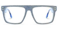 Najinca - Rectangle Blue Eyeglasses | Vooglam Angle View
