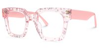 Najwa - Square Pink Eyeglasses | Vooglam Front View