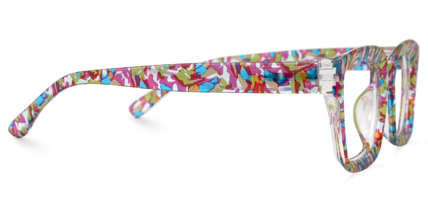 Issay - Rectangle Purple/Green Eyeglasses | Vooglam 4