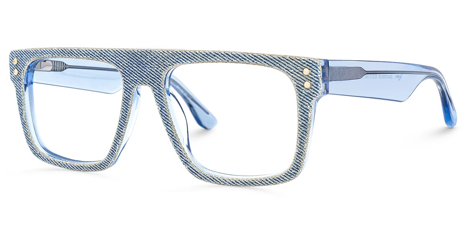 Najinca - Rectangle Blue Eyeglasses | Vooglam Front View