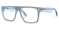 Najinca - Rectangle Blue Eyeglasses | Vooglam Front View