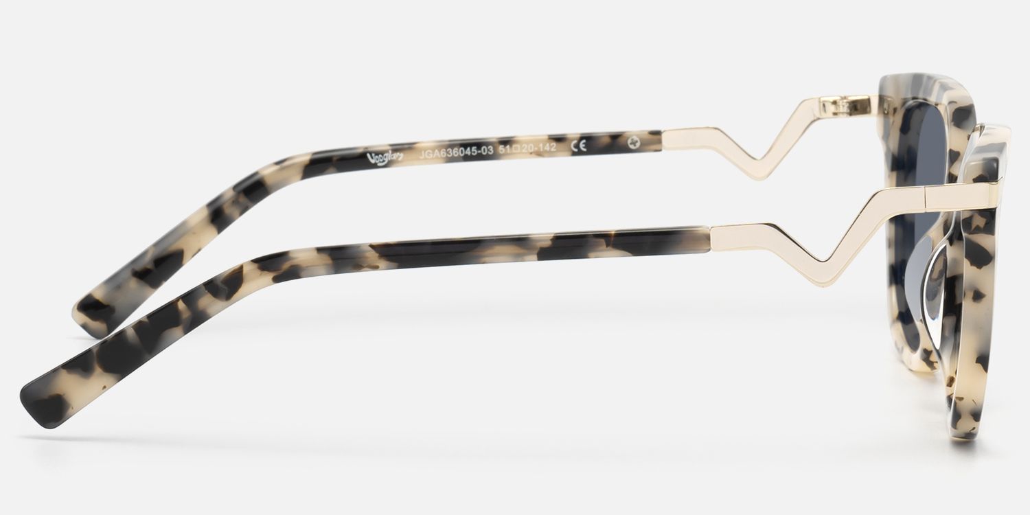 Natala - Rectangle Tortoise Sunglasses by Vooglam - Side View