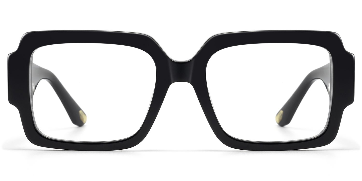 Axis - Oversized Black Art Deco Glasses | Vooglam Product Details 1